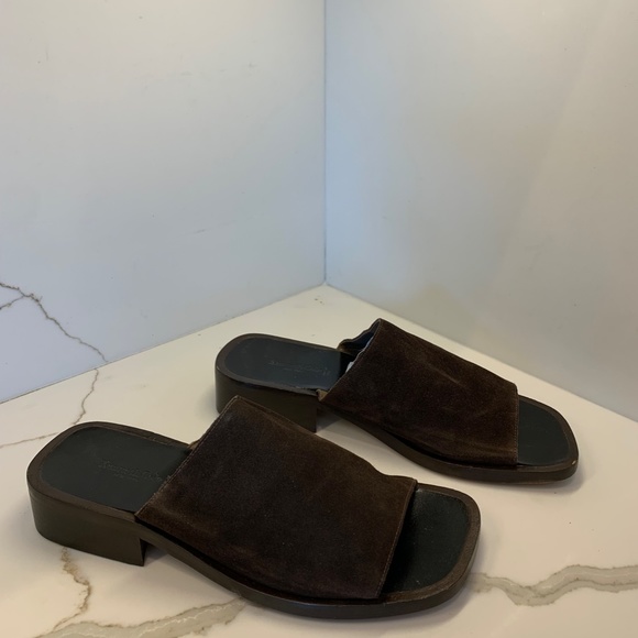Kenneth Cole NEW YORK Suede Leather Slides, Brown (ECU)